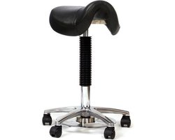 Novicum Esta PRO zadelkruk met VOETBEDIENING ZWART MEDIUM gasveer COMPACT zadel GROSS STABIL wielen kappersfiets