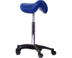 Novicum Nissa zadelkruk kappersfiets Blauw met compact zadel en Large gasveer kapperskruk