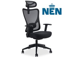Novitaa Bureaustoel - Ergonomische Bureaustoel - Office Chair - Volwassenen - Verstelbaar - Hoofdsteun - Zwart