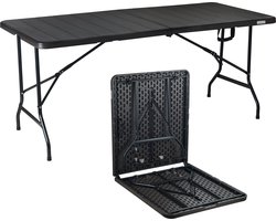 Novitaa Inklapbare Tafel - Camping tafel - Klaptafel - 170 x 74 cm - Vouwtafel - 4 - 6 Personen - Donker bruin - FT170DB