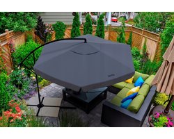 Novity® Grote Tuinparasol – Inklapbaar & Stevig – Met Zwenkarm, Volant & Beschermhoes