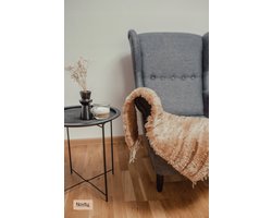 Novity® | Natuurlijke Schapenvacht Tapijt – Geweven & Handgemaakt – Leren Bedsprei