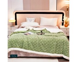 Novity® | Zachte Deken – Bedsprei & Plaid – Warme Sherpa Wol – 160x220 cm – Dik & Knus