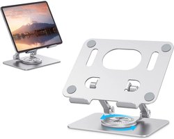 Ntech laptop standaard Ergonomisch - verstelbaar en opvouwbaar Laptoptafel-360° draaibare laptophouder - Universeel 8 tot 16 inch - Aluminium - Alle laptops - Ergonomisch