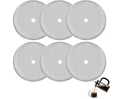 NTHProducts - French Press Vervangfilter - Koffiezetter - Rvs en duurzaam - 1 liter - 6 stuks - Ideaal voor koffieliefhebbers - Voor 8 kopjes