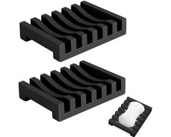 NTHProducts - Soap Dishes - Silicone Rubber - Soap Holder voor badkamer - Zwart - Drainage functie - Geschikt voor keuken en douche