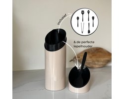 NU MET PAASCADEAU! Luxe keukengerei-set® RVS en lepelhouder - Siliconen spatels BPA-vrij - Anti-aanbak - Krasvrij