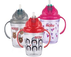 Nuby Flip-it Antilekbeker Met Handvaten Tritan 270ml Roze