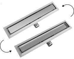 Nurion douchegoot flens met zijuitloop - 80 cm - RVS - High Quality
