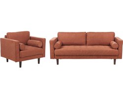 NURMO - Woonkamer set 4-zits - Goudbruin - Polyester
