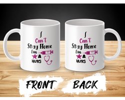 Nurse Mug, Ik Kan Niet Thuis Blijven, Verpleegster Geschenk, Koffiemok, Grappige Verpleegster Mok, Zorg Mok, Huisartsen Mok, Verpleging