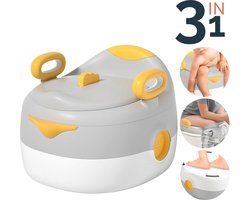 NurturyCare 3-in-1 peuterpotje - plaspotje - Toilettrainer -Potje peuter - Kindertoilet - WC Verkleiner - toiletverkleiner - Brilverkleiner - Geel