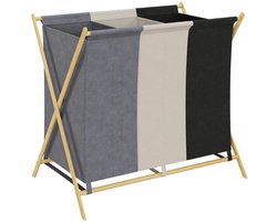 Nutrella Wasmandorganizer - Wasmand - Wasmandmeubel - Vouwbaar- 129 L - 3 manden - Multicolor