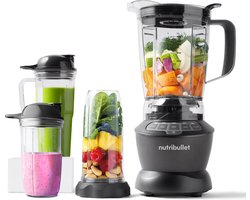 Nutribullet Combo Blender - Voor warme & koude bereidingen - Automatische Uitschakeling - 1200W - Power Blender - Soepmaker - 3 Drinkbekers en Pitcher - Grijs