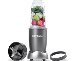 Nutribullet Pro Blender - 900 Watt - Incl. Mixing Accessoires - Incl. 700 ml Tritan Drinkbeker en Drinkring- BPA- en BPS-vrij - Geschikt voor Ijsklontjes, Noten en Zaden - Grijs