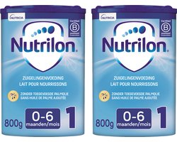 Nutrilon 1 - Zuigelingenmelk Baby 0-6 maanden - Babyvoeding in Poeder voor Flesvoeding - 2 x 800g