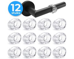 Nuvance Deurstopper - Deurbuffer Transparant - Deurstop - Set van 12 - Deurklink Bescherming - Deurstopper Buiten & Binnen