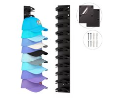 Nuvio® Pettenhouder Voor 10 Petten - Cap Rack - Petten Rek - Petten Houder - Petten Kapstok - Cap Holder - Petten Opbergen - Petten Opbergsysteem - Pettenhanger - Petten Houder Muur - Petten Organizer - Pet Houder - Voor Het Opbergen Van Petten