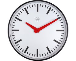 nXt Newcastle – Stationsklok – 25 cm – Metaal – Wit – Stille klok