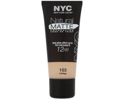 NYC Natural Matte Foundation 12HR Crème Foundation Teint Gezichtsmake-up 30ml - 103 Soft Beige