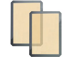 NYGGTYK 2-pack grijze siliconen bakmatten, siliconen bakmatten, siliconen bakplaten, keukenmatten, bakaccessoires, antiaanbak bakmatten (0,7 x 30 x 40 cm)