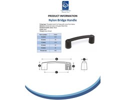 Nylon bruggreep – hartafstand 179 mm – M8 messing schroefdraad