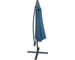 OAHU ronde parasol 3,50m diameter blauw grijs + hoes