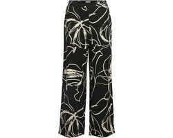Object Objsanne Aline Wide Pant Broeken Dames - Zwart - Maat 42