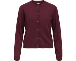 Object Vest Objthess L/s Short Cardigan Noos 23043508 Windsor Wine/ Melange Dames Maat - L