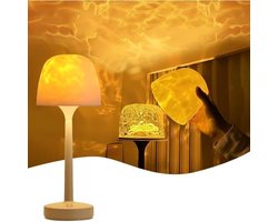 Oceaanlicht, watergolflicht, 16 kleuren, roterend, dimbaar sterrenhemelprojectielicht, geschikt voor lampenkap en afstandsbediening, oplaadbare leeslamp, decoratief gebruik.