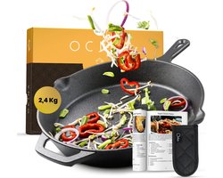 Ocina Gietijzeren pan voor BBQ en Inductie – 30,5 cm – Skillet - Koekenpan – Hapjespan - Pannen