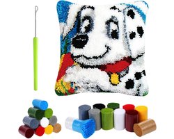 oCreon DIY Knoophaak Kit - 3D Kussen 39,5x38,5 cm - Kruissteek Sofa Kussen - Kinderen & Volwassenen