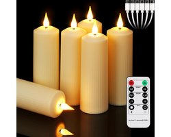 oCreon LED Kaarsen Oplaadbaar met Afstandsbediening - Waterdichte Romeinse Kolom - Timer - USB-C