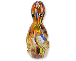Octopus beeld Murano Glas – handgemaakt decoratief zeewezen van glas – unieke kunstglas sculptuur voor interieur en verzameling