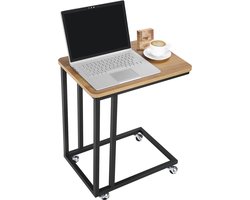 O'DADDY® Bijzettafel - bijzettafel op wieltjes - bijzettafel met wieltjes - Bijzettafel bank – Bijzettafels - Bijzettafeltje - Tafeltje - Banktafel - Laptoptafel - Koffietafel - Tafel - Mango - Bijzet Tafel - Sidetable met Wielen - 50 x 35 x 55 cm