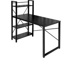 O'DADDY® Bureau met Verstelbare Voeten - Bureautafel - Computertafel - Game Bureau - Gaming Desk Klein - Bureaublad Meubel - 120 x 60 cm - Boekenrek - Computerbureau - Zwart
