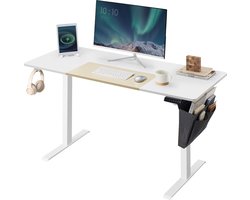 O'DADDY® Bureau Verstelbaar Wit - 72 cm tot 120 cm Hoog - Zit Sta Bureau Elektrsich - Computertafel - Game Bureau - Gaming Desk Klein - Bureautafel - Computerbureau