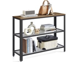 O'DADDY® Sidetable - Wandtafel - 101,5 x 35 x 80 cm - Consoletafel - Haltafel - Bijzettafel - Industrieel - Side Table - Zwart Metaal