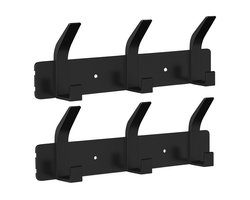 O'DADDY® Wandkapstok 12 Haken - Kapstok Hangend - Handdoekrek - Kapstok Muur - 2 rijen van 6 Haken - Inclusief Plakstrip - Industrieel Design - Zwart