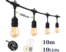 Odaily Lichtsnoer - 10 Meter - 10 LED Lampen - Warm Wit Licht - IP65 Waterdicht - Professionele Kwaliteit