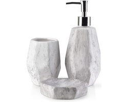 Odette, Badkameraccessoires set, 3-delig - Naturel Grijs