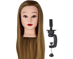 Oefenhoofd met statief - Blond - Kappershoofd - Kaphoofd - Kappop - ook voor kinderen - 65-70CM