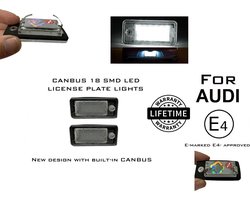 OEM Line - LED Kentekenverlichting set voor Audi A3 S3 RS3 8P A4 S4 RS4 B7 A5 S5 Cabrio A6 S6 RS6 C6 A8 S8 D3 4E Q7 4L LED Kenteken set verlichting units Kenteken lampen verlichting 6000K wit