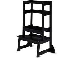 Oemmie Leertoren - Learning Tower - Montessori Leertoren - Leertoren keukenhulp - Leer Toren - Opstapje - Kindertrapje - Zwart