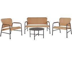 OFANTO - Loungeset 4-zits - Natuurlijk - PE rotan