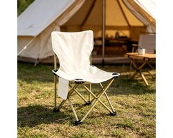 Off-white strandstoel voor volwassenen van 39 cm lichtgewicht campingstoel klapstoel opvouwbare tuinstoel geschikt voor kamperen strand concerten en andere gelegenheden