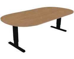 Offeco Bureau Bolton - Bureau - Bureautafel - Vergadertafel - Gaming bureau - Game bureau - Computertafel - Desk - Bureau Zwart - Verstelbaar bureau - Gaming Desk - Bureau tafel - Bureau verstelbaar   Havanna -240x120cm-- blad-  onderstel- x120