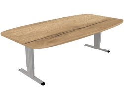 Offeco Bureau Bolton plus - Bureau - Bureautafel - Vergadertafel - Gaming bureau - Game bureau - Computertafel - Desk - Bureau Aluminium - Verstelbaar bureau - Gaming Desk - Bureau tafel - Bureau verstelbaar –  Natuur eiken -240x120cm