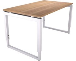 Offeco Bureau Harlow - Bureau - Bureautafel - Vergadertafel - Gaming bureau - Game bureau - Computertafel - Desk - Bureau Wit - Verstelbaar bureau - Gaming Desk - Bureau tafel - Bureau verstelbaar -  Havanna  - 140x80cm-- blad-  onderstel- x80