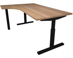 Offeco Bureau Oxford Hoek - Bureau - Bureautafel - Gaming bureau - Game bureau - Computertafel - Desk - Bureau Zwart - Verstelbaar bureau - Gaming Desk - Bureau tafel - Bureau verstelbaar  Havana  180x120cm-- blad-  onderstel- x120